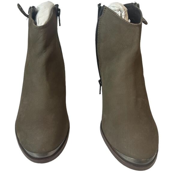 NWT Diba Women's Gray Double Zip-Up Suede Leather Sequoia Heel Booties Size 7.5 - Picture 1 of 7